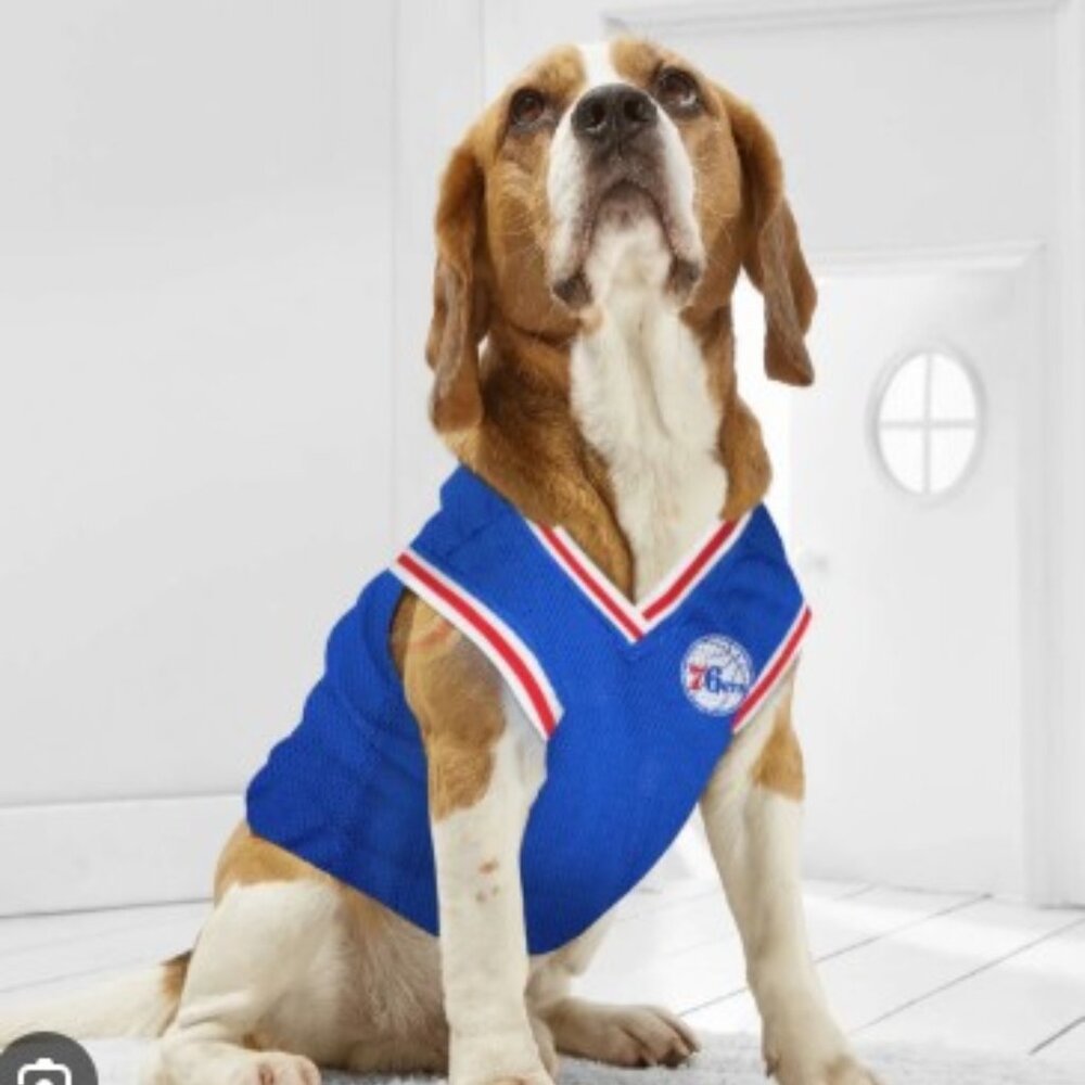 76ers Dog Jersey, Size Large (for Medium sized dog) NWT